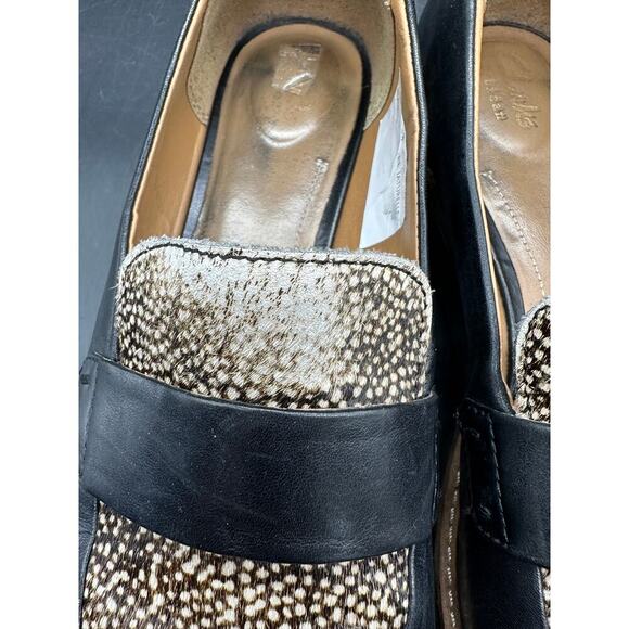 Clarks Artisan Click Avalee Leather Leopard Pony Hair Flats Loafers Size 9 READ - Picture 8 of 8
